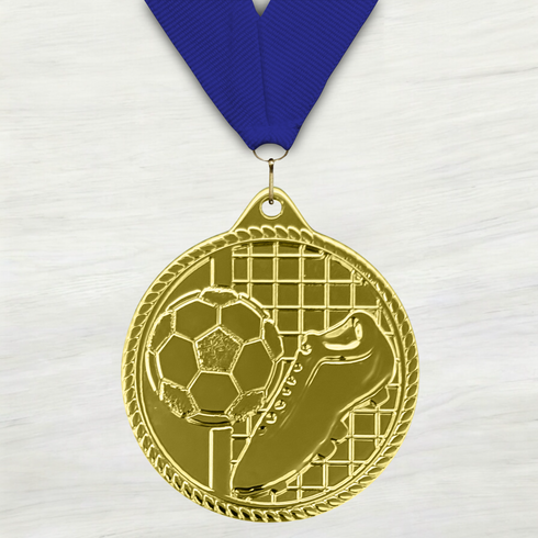 Medalla de Metal de Fútbol de 2" con cinta MDL510